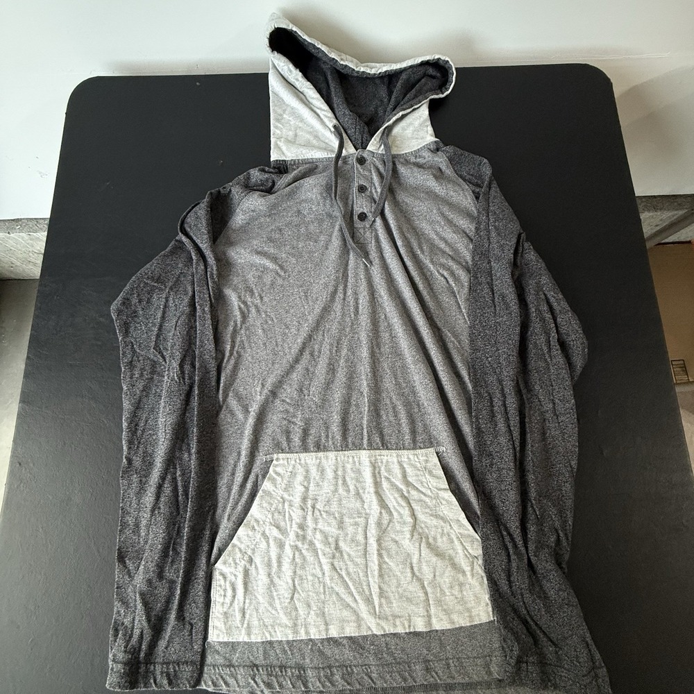 ZINE Hoodie Adult Large‎ Gray Drawstring Hoodie Pullover Men's